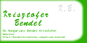 krisztofer bendel business card